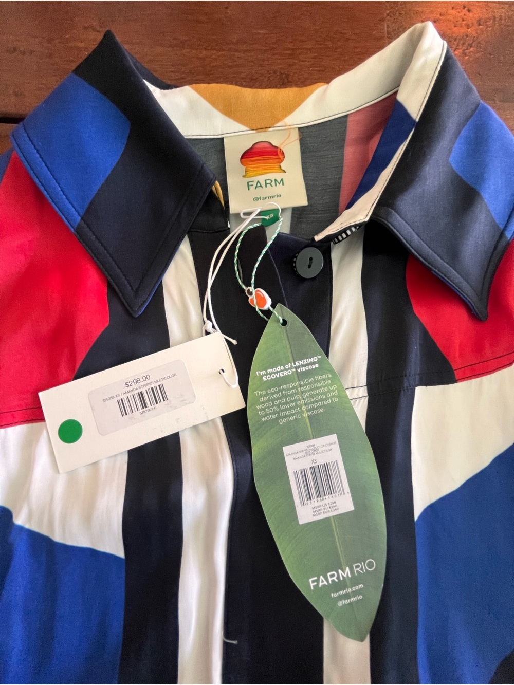 FARM Rio Multicolor Chevron-Panel Long Sleeve Shirt Dress - Picture 3 of 4